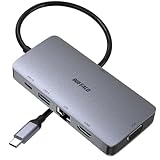 バッファロー USB-C ハブ ドッキングステーション 6-in-1 100W USB PD HDMI 4K VGA LANポート Type-C Type-A USB 3.2 Gen1 高速データ転送 急速充電 【 Windows/Mac/Chrome/iPadOS/iOS 】 LUD-U3-CU302SV/N