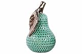 Benzara BM132497 Finely Crafted Pear Figurine with Bronze Leaf - Green - 4.5 x 4.5 x 8 in. & Large