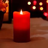 Home impressions Free-Flowing 3D Fireless Flame Led Melted Candle with Timer, 3 X 5', Red [並行輸入品]
