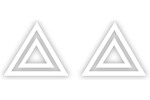 ハザードランプ ステッカー （ホワイト） 三角 マーク カッティングステッカー スイッチ 車検 2枚セット