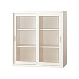 小島工芸 日本製 組立不要 健康仕様のFフォースター 耐荷重に優れた中がしっかりつまった丈夫な棚板 高さ95.2cm 引戸タイプ 書棚 OF-90引戸 ウッディホワイト [幅90.2cm 奥行41cm] 2311715