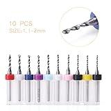 Mallofusa 10Pcs 1.1-2.0mm PCB プリント回路 基板 炭化物 ミニ マイクロ ドリル ビット CNC
