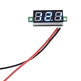 LEDデジタル電圧計　DC 0-30V 高品質　ミニデジタル電圧計 電圧表示 パネルメータ　2線式LEDディスプレイ電圧計 (ブルー)