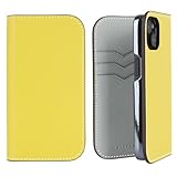Valorex iPhone15対応 スマホケース 手帳型 本革ケース イタリア製レザー 携帯カバー スマートフォン カード収納 軽量 ブラック×オレンジ, iPhone15