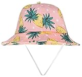 (ラボーグ)La Vogue ベビー ハット キッズ 帽子 女の子 男の子 キャップ パイナップルプリント UVカット つば広 幼稚園 遠足 アウトドア ピンク