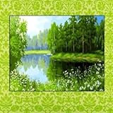 DIY Digital Oil Painting Paint By Number Green Forests Wall Decor 40*50cm