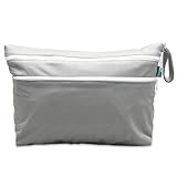 Teamoy ウェットバック(防水バッグ) オムツ・おしりふき・着替え・タオル・水着・お風呂用品・食事セット入れ マルチ収納 お出かけ スポーツ 旅行 大活躍（グレー）