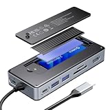 ORICO 8in1 USB-C ドッキングステーション M.2 SSD ケース一体型 10Gbps 高速転送 NVMe/SATA 両対応 最大 8TB 4K@60Hz HDMI 出力 PD100W 充電 SD/TF カードリーダー MacBook Windows 対応 OM28P