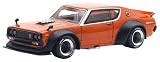 POP RACE 1/64 SKYLINE GT-R V8 DRIFT (KENMERI) ORANGE 完成品 PR640173