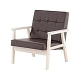 SATO セレノソファ 1人掛けクロス PVCブラウン 肘ホワイト