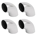 uxcell　ハンドレール　継手　エルボー　304ステンレス鋼　厚さ1.5mm　直径38mm　シルバートーン　4個入り