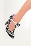 Banned Apparel - Navy Marilyn Strappy Polkadots Shoes 3.5