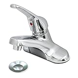 Everflowバスルーム蛇口シングルレバーループハンドルクロームメッキ仕上げステンレススチールボールコントロール17244、耐久性withソリッド真鍮ボディポップ/ Up鉛フリー構造