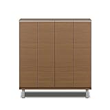 下駄箱 シューズボックス 完成品 幅100cm ロータイプ 木製 モダン風 国産品 日本製 (ライトブラウン)