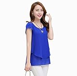 Sweets トップス チュニック Tシャツ ブラウス シフォン 半袖 Aライン限定 (M, ダークブルー)