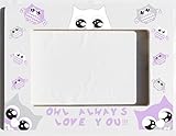 Owl Picture Frames in Purple, Grey and White / Desk Top Wood 4 X 6 Photo Picture Frame (Purple Owl P