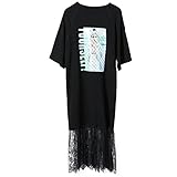 (ライフスター)Lifestr　ワンピース　Tシャツ　レース　半袖　ぽっちゃり　大きいサイズ　マタニティ(オリジナルエコバッグセット)