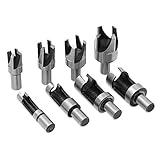 NUZAMAS 8個のウッドプラグカッターセット丸材ウッドプラグテノンドリルビットカッターシャンクプラグカッターアソートメントサイズ6mm / 10mm / 13mm / 16mm木工