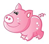 Wallmonkeys wm356993キュートベビーピンクCartoon Pig Peel and Stick Wall Decals 30"W x 27"H - Medium-Large GEN-