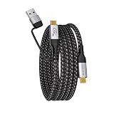long usb c ケーブル 3m 2in1多機能 USB3.2 Gen2X2 20Gbps高速データ転送 4K@60Hz映像出力 100W(5A)PD急速充電 Thunderbolt3/4対応 編組仕様 usb a to c変換対応 type-c