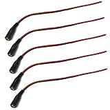 【5本セット】DCジャックケーブル【メス】 外径5.5mm/内径2.1mm DCジャックコード 22AWG 30cm 【日本国内からメール便配送】