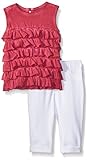 Burt 's Bees Baby Girls ' Organic用フリル付きタンクとニットカプリJegging Set カラー: レッド