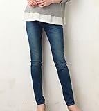 Angeliebe エンジェリーベ マタニティ ハイパー ストレッチ デニム V パンツ 産前 産後 対応 妊婦服 ジーンズ ジーパン ズボン 13号 ブルー