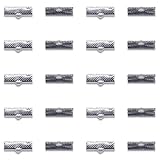 ノーブランド品 ワニグチ 金具 20個 リボン留め 紐留め 22mm シルバー ワニカン ワニ口 エンドパーツ アクセサリーパーツ金具 （AP0075）