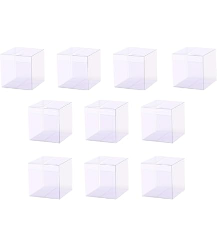 Amazon | 8個 正方形 透明プラスチックボックス、6.5x6.5x6.5 インチ