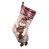 Kicode Kawaii Christmas Gift Bag Santa Claus Snowman Elk Socks Xmas Tree Hanging Pendant Decoration