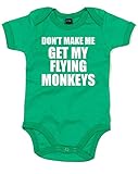 (私に私の飛んでいる猿を取りに行かせないで。) Don't Make Me Get My Flying Monkeys, プリント　ベビースーツ - グリーン/白 12-18 ヶ月