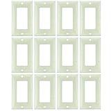 Sunlite 50702-su e301 / A 1ギャング装飾スイッチとコンセントプレート、アーモンド 1 Pack E301/A/12PK 12