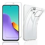 For Xiaomi Redmi 12 5G 用 ガラスフィルム For Xiaomi Redmi 12 5G 用 フィルム 全面吸着+For Xiaomi Redmi 12 5G 用 ケース Redmi 12 5G ケース クリア For Xiaomi Redmi 12 5G 用 対応 TPU 透明 薄型 耐衝撃 指紋防止 擦り傷防 軽量 全面保護カバー（1枚フィルム+TPU ケース）