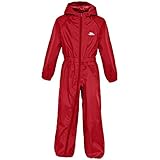 (トレスパス) Trespass 子供用 Button ウォータープルーフ レインスーツ オールインワン キッズ ジュニア (9/10歳) (シグナルレッド)