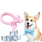 Auyyhui 犬用クールネック 冷感首ひんやりグッズ 夏 熱中症対策 犬首保冷剤 小型中型大型犬対応 (5×100cm) (5×100cm,ピンク)