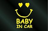 アトリエDOM 手描き風 ニコちゃんステッカー Cタイプ 黒 BABY IN CAR
