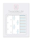 スワドルデザインズ おくるみ ライト ドッティースター&リトルバニー&シンプルストライプ パステル ブルー 3枚セット SD-634PB 【日本正規品】