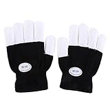 BOBORA 子供用　カラフルなLED手袋　照明ミット玩具　遊び　踊り　ダンス用 七彩　（白＋黒、四色）