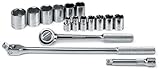 SK 41166 1/2-Inch Drive 6 Point 7/16-Inch to 1-1/4-Inch Socket Set, 16-Piece by SK Hand Tool