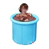 WENJUN 大型折り畳み式の大人用浴槽プラスチックバス80 * 80cmインフレータブルバスタブ ( 色 : 青 , サイズ さいず : 80*80 cm )