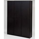 JKプラン 1cm単位で棚が調節出来る深型(奥行き32cm)扉付きオープンラック 幅128cm ダークブラウン bdc-108114-db