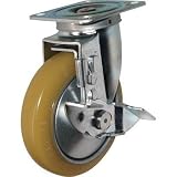 ハンマーキャスター:ハンマー Sシリーズ自在SP付ウレタンB車125mm 413S-URB125-BAR01 型式:413S-URB125-BAR01