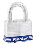 Master Lock(マスターロック) 積層ラミネート シリンダー式南京錠 44mm 4本キー 1JAD