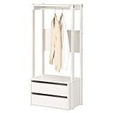 ホワイトハンガーラック (ワイド) 【お店のようにお洒落に飾る収納】 MDE-1460LC