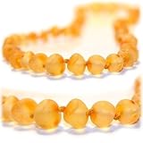 The Art of Cure Original Certified Premium Baltic Amber Teething Necklace 12.5 inch (Raw Butterscotc