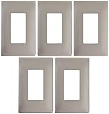 Legrand rwp26nicc6 Radiantニッケル1ギャングScrewless電気壁プレート – 数量5