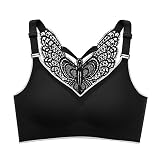 [LFKERWMG] レディースブラジャー 夏 Fit アンダーワイヤー ブラジャー デミ T シャツ ブラジャー コンバーチブル ブラジャー 女性用 スポーツブラ セットアップ (Z1019-C-Black, M)