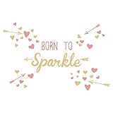 Lambs & Ivy Confetti Born to Sparkle Heart Wall Appliques Pink/Gold [並行輸入品]