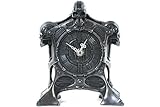 PTC Pacific Giftware Cyborg Skull Decorative Resin Table Clock, Gunmetal Finish, 9" H [並行輸入品]