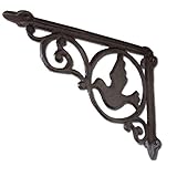 鳥のモチーフが素敵なフレンチアンティーク調アイアンブラケット バード ブラウン　61301